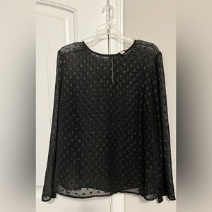 Sheer Black and Gold Shimmer Blouse